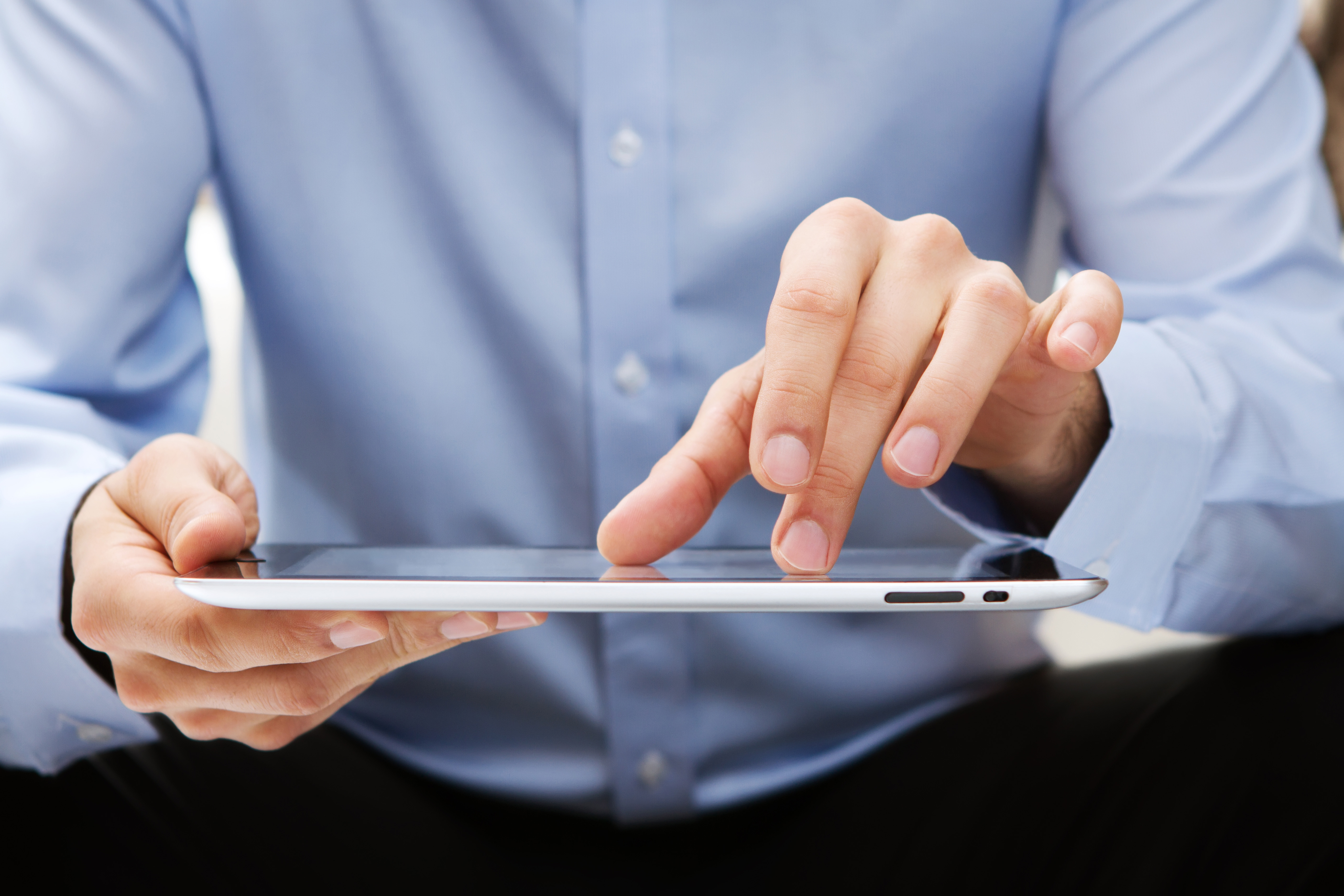 Man on tablet